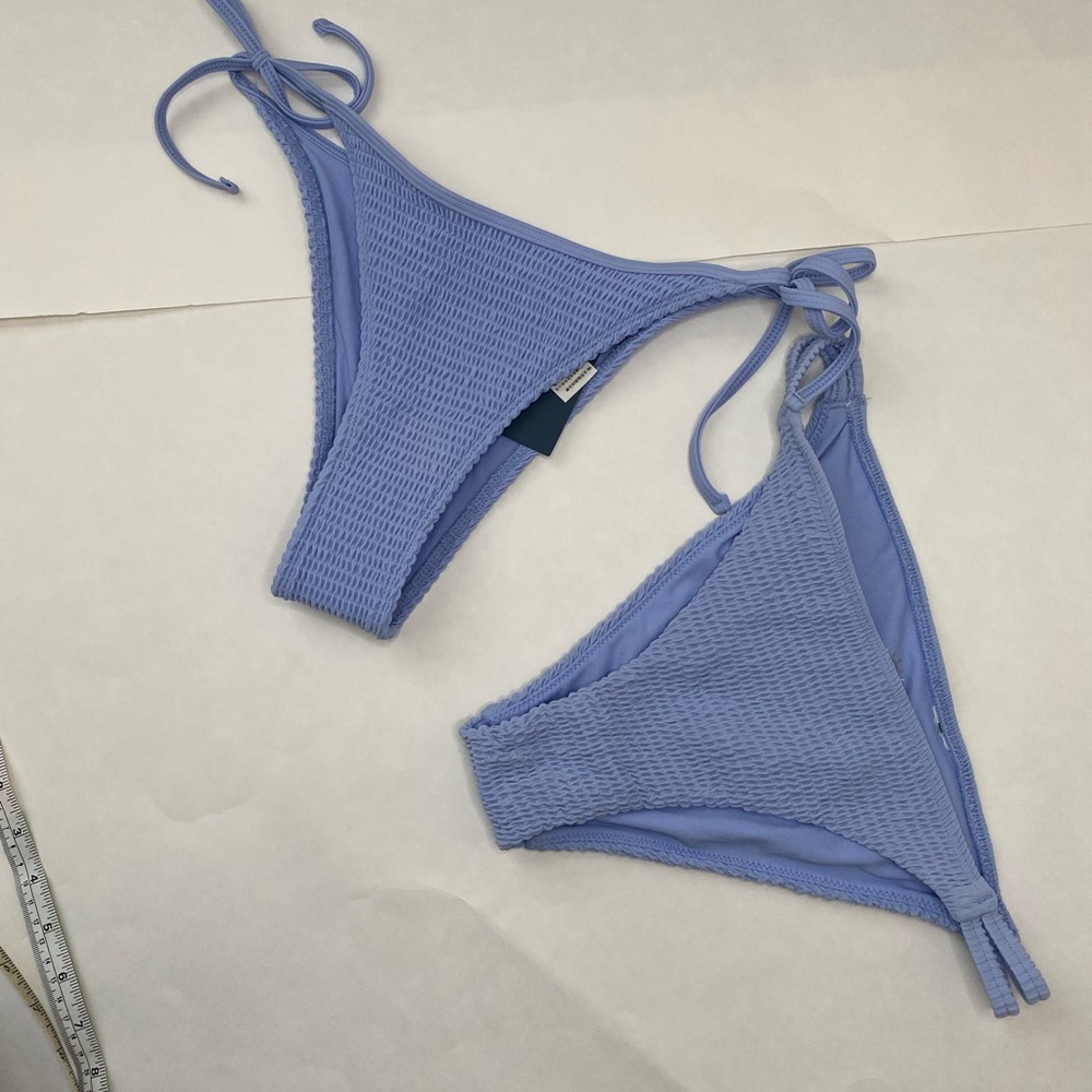 NWT HOLLISTER bikini bottom baby blue cheeky string tie side swimwear swimsuit